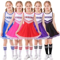 ✐☎ Carnival Parent-Child Cheerleader Costume School Girl Competition Dance Uniform With Socks Pompom Cosplay Fancy Party Dress