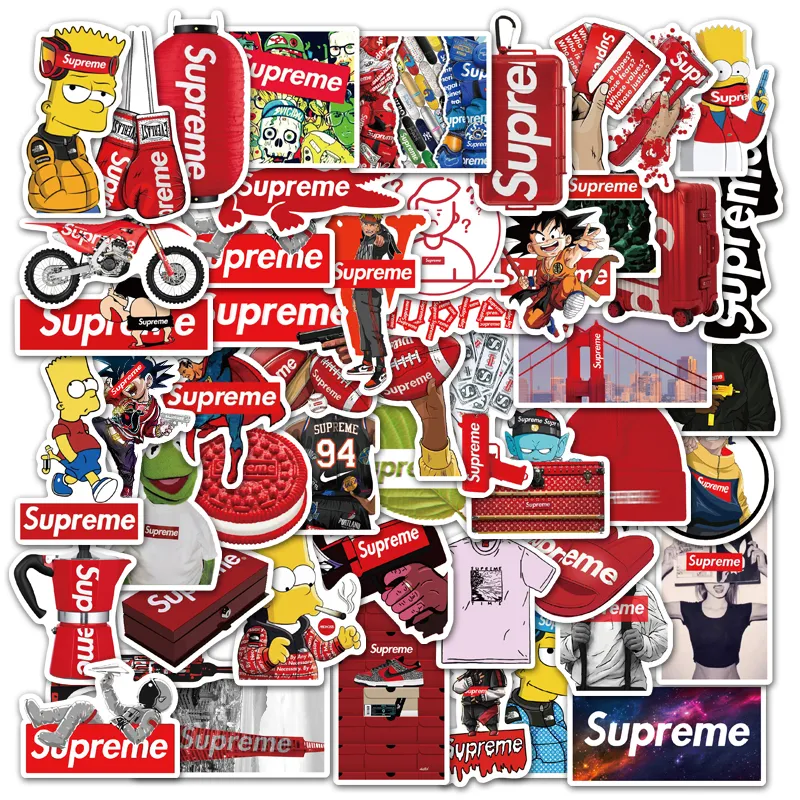 50 Fashion Brand Waterproof Sticker Skateboarding Snowboard Retro Vinyl  Sticker Graffiti Notebook Sticker