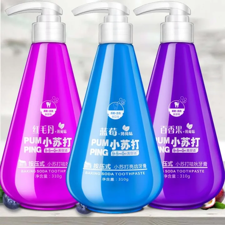 Baking soda presstype three bottles to remove yellow bad breath tooth