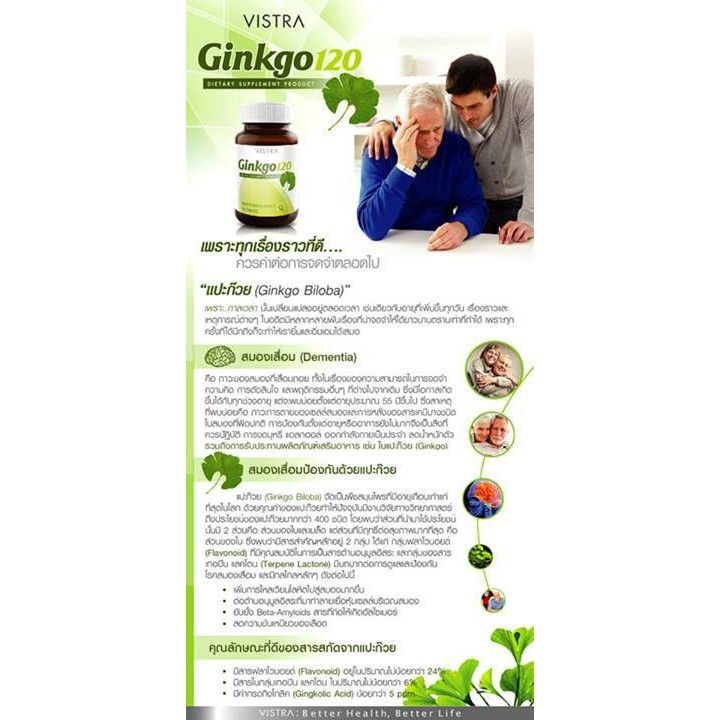 vistra-ginkgo-120mg-วิสทร้า-แปะก๊วย-กิงโกะ-บำรุงสมอง-30-เม็ด