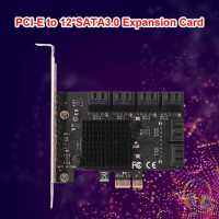 อะแดปเตอร์ PCIE SA3112J 12พอร์ต6Gbps การ์ด PCI-Express X1ไปยังการ์ดขยาย3.0 SATA