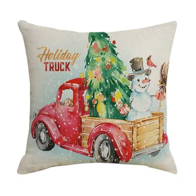 Christmas Pillowcase Santa Square Home Decor Linen Pillow Special Cases Cushion Covers for Sofa Car Gift 45X45CM