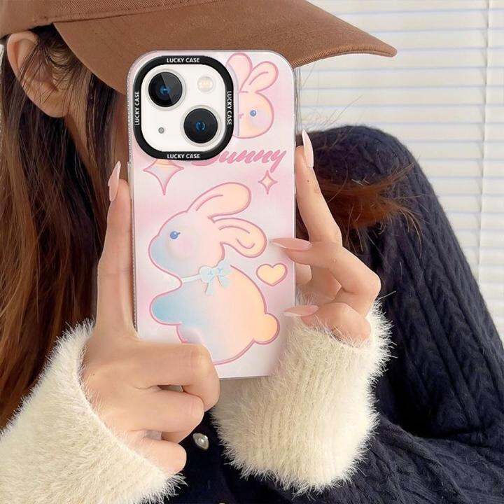 สำหรับ-iphone-casing-for-iphone-14-13-12-11-pro-max-x-xr-xs-max-8-7-6-6s-plus-se-2020-cute-rabbit-phone-case-laser-soft-protective-cover