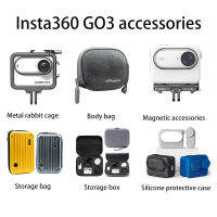 อุปกรณ์เสริมสำหรับกล้อง Action สำหรับ Insta360 GO 3 Body Bagmetal Rabbit CageGO3เคสซิลิโคนMagnetic Quick Release