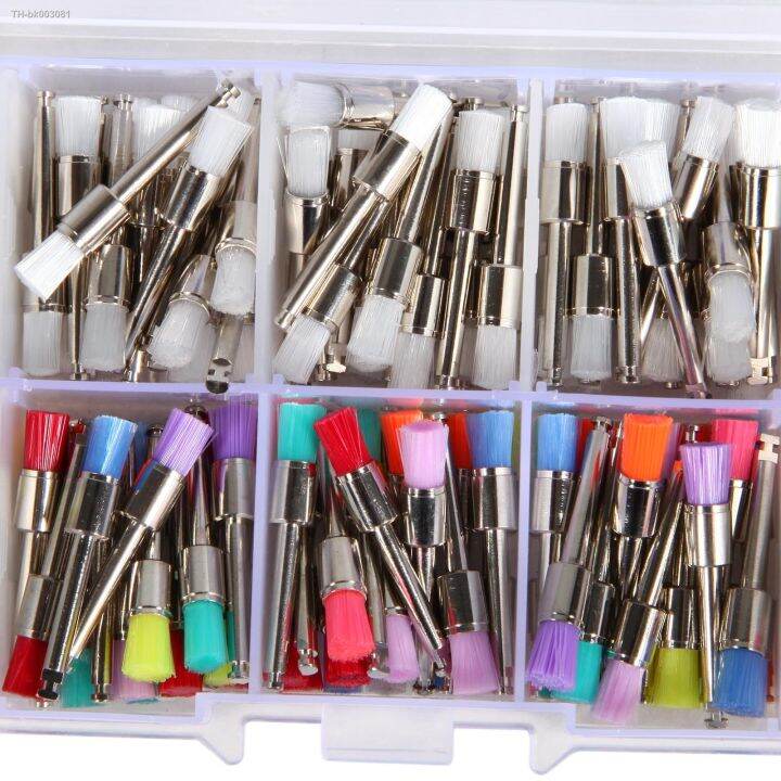 200pcs-dental-prophy-brushes-polishing-polisher-disposable-latch-type-mixed-color-used-for-stain-removal-and-polish