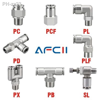 304 Stainless Steel Air Hose Pneumatic Pipe Fitting PC PCF PL SL PB PD PX Connector 1/8 1/4 3/8 1/2 Quick Release Tube Fittings