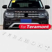 For Volkswagen Teramont Front Letter Logo Car Logo Bright Silver Modification Essories Machine Cover Decoration Sticker Logo