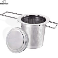 Studyset IN stock 304 Stainless Steel Tea Filter Set Extended Folding Handle Tea Drain + Lid Anti-scald Multi-purpose Tea Strainer For Tea Residues Coffee