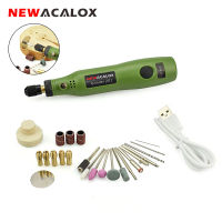 NEWACALOX Variable Speed Mini Grinder Set USB Charging Electric Drill Engraving Pen Rotary Tools for Polishing Carving Sanding