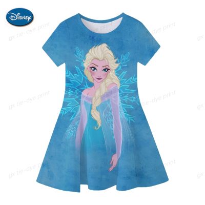 2023 Summer New Frozen Elsa Dress Girls Summer Dress Princess Cosplay Childrens Clothing Birthday Party Childrens Clothing