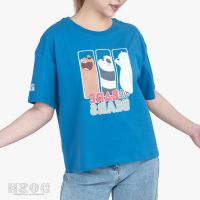 COD lianshai DOSH WOMENS CROPPED TOPS WE BARE BEARS เสื้อยืดทรงครอปหลวม ผู้หญิง PWBBWT1002-BU