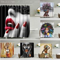 【CW】●☁✹  African Afro Shower Curtain Design Graffiti Polyester Background