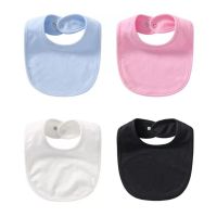 ☃△▲ 4pcs High Quality Cotton Baby Bib Baby Saliva Towel Baby Solid Color Newborn Bib Rice Bag Absorbent Cotton Bib Children Bib