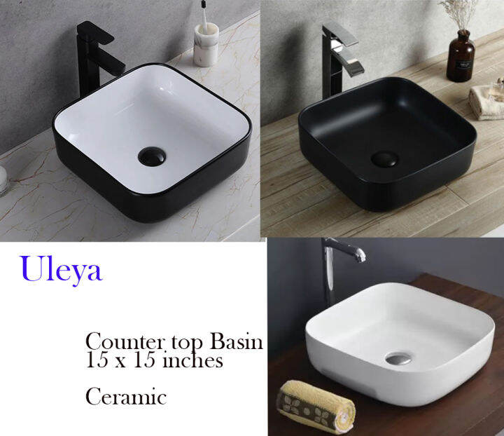 Square Bathroom wash basin Countertop / Bathroom Sink Lazada PH