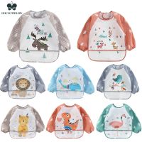 【DT】hot！ Baby Bibs Children Sleeve Smock Feeding Reverse Dressing Eating cClothes Bib Apron for Kids 0-3 Years