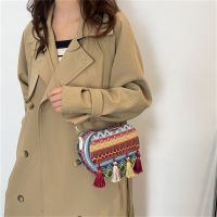 【CW】 Weave Crossbody Female Tassel Waist Leather Shoulder Packs