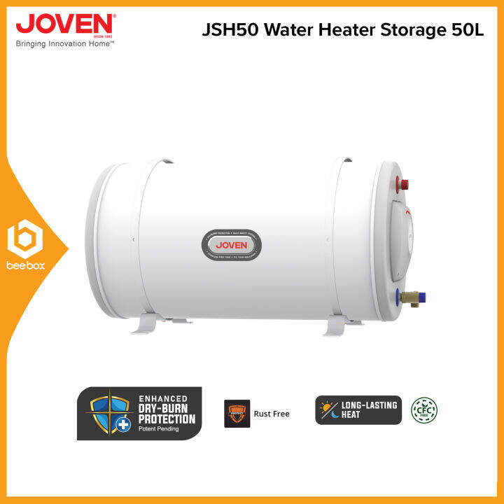 Joven JSH Series JSH50 Horizontal Storage Water Heater 50L Hot u0026 Cold |  Lazada