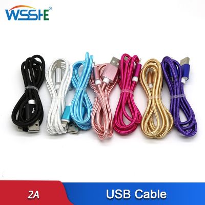 2A USB Type C Cable Micro USB Charger Data Cord Phone Nylon Braided Fast Charging Wire For iPhone 14 13 Pro Max Samsung Oneplus