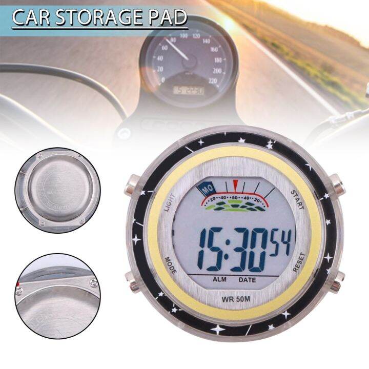 BOKALI Mini Waterproof Motorcycle Digital Clock Watch Stick Motorbike
