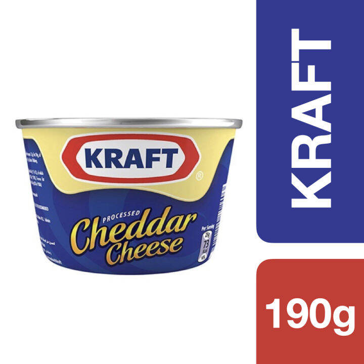 Kraft Processed Cheddar Cheese 190g ++ คราฟท์ เชดด้าชีสแบบกระปุก ขนาด