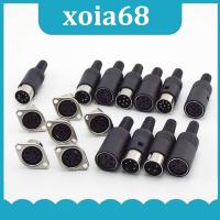 xoia68 Shop Din 3 4 5 6 7 8 Pin Core Male Female Connector Power Plug Female Socket Hulled Panel Mount Chassis Soldering Iron