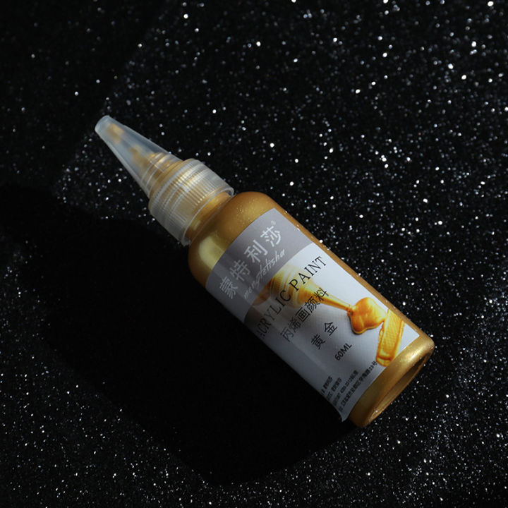 lowest-price-mh-60ml-สีทองสีอะคริลิคสีกันน้ำไม่ซีดจางสี-diy-ทาสี