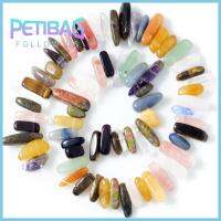 PETIBAG 75pcs ผสมสี ลูกปัดหยดน้ำตา คริสตัลคริสตัลคริสตัล 0.59-0.9นิ้ว หินเจาะรู ดีไอวาย แบบเจาะ มีรู สำหรับทำเครื่องประดับ