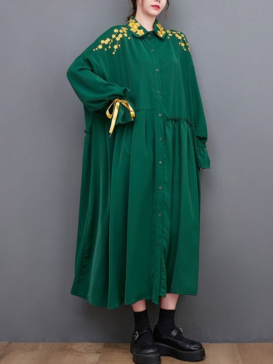 xitao-dress-fashion-loose-woman-full-sleeve-embroidery-shirt-dress