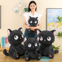 แมวดำตุ๊กตาแมวน่ารักของเล่นตุ๊กตาแมวดำตัวน้อยน่ารักน่ารักตุ๊กตาแมวน่ารักหมอนกอดบนเตียงตุ๊กตานอน ~
