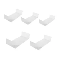 5 Pack Clear Acrylic Display Risers, 5 Sizes Acrylic Jewelry Display Riser Shelf Showcase Fixtures for Cake, Display