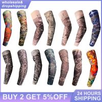 1pc Cycling Sleeves Unisex 3D Tattoo UV Protection Elastic  MTB Ridding  Arm Protection Sleeves Cover Cycling Equipment Sleeves