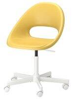 ELDBERGET/MALSKÄR Swivel chair, yellow/white (เอลด์เบเรียต/มัลแควร์ เก้าอี้หมุน, เหลือง/ขาว)