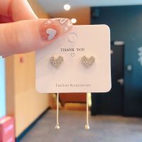 Heart-Shaped Earrings Japanese And Korean Girls Love Personality Fashion Wild Asymmetric Pendant Ear Clip Wholesale