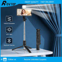 Rovtop Bluetooth Remote Control Stainless Steel Selfie Stick With Light 360 ° Stand Automatic Phone Stand Tripod Hand Monopod For Phone