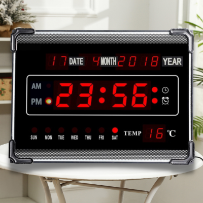 Jinheng นาฬิกาดิจิตอล LED - รุ่น 2318 แขวนติดผนัง Number Clock แขวนผนัง รุ่น NO 2318 LED ขนาด 23x17x4CM