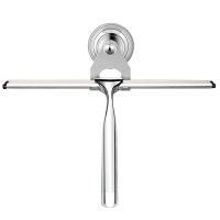 Premium Shower Squeegee Stainless Steel - 25 cm with Wall Hanger No Drilling - Squeegee Shower with Replacement Lip