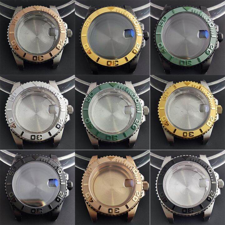 40mm-cases-mens-watch-parts-stainless-steel-sapphire-glass-daytona-yacht-master-fit-nh35-nh36-customizable-diy-collocation