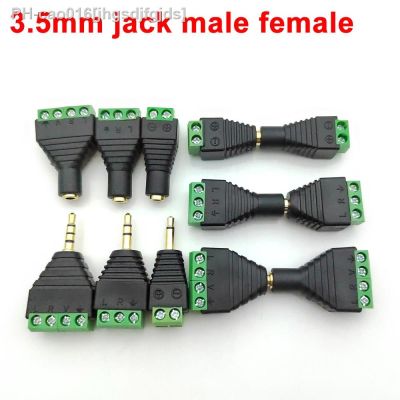 5PCS free shipping 3.5mm jack connector stereo DC free screw crimping audio interface terminal block mono channel plug adapter