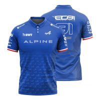 2022ใหม่ F1เสื้อยืดอย่างเป็นทางการขายร้อนสูตรหนึ่ง Alpine F1ทีม Blue POLO เสื้อ Racing Race ฤดูร้อนพัดลมขนาดใหญ่ด้านบน