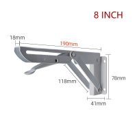 2pcs Folding Bracket Heavy Duty Stainless Steel Wall Mounted Triangle Shelf Bracket Hardware for Table Work Floating Shelves