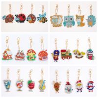 5D Diamond Painting Cartoon Animal Keychain DIY Diamond Bag Pendant Jewelry Mosaic Decoration Pattern Handmade Gift Woman