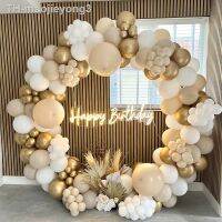 【hot】♟  Areia Branca Balão Garland Arch Kit Decoração De Casamento Baby Shower Balões Decorações Aniversário Air Globos