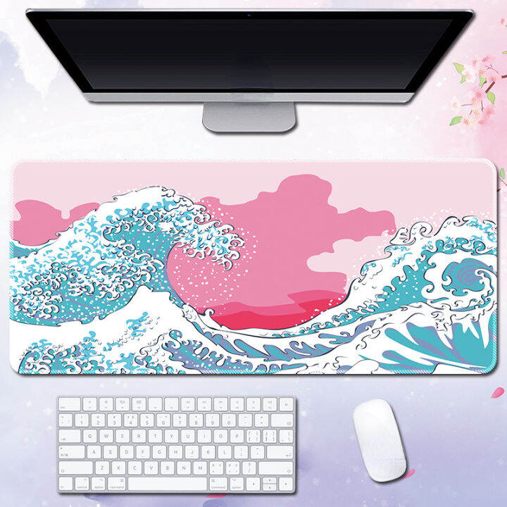 hot-great-wave-art-แผ่นรองเมาส์ขนาดใหญ่ยางธรรมชาติ-pc-คอมพิวเตอร์-gaming-mousepad-แผ่นรองเม้าส์ล็อคขอบสำหรับ-cs