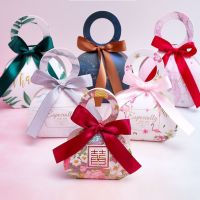 10pcs Wedding Bowknot Candy Box Party Biscuit Favor Gift DIY Baby Shower Hand Boxes Birthday Party Decoration Packaging Bags
