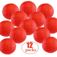 12 PcsSet Red Chinese Paper Lantern Paper Lampion Lampion Paper Chinese Bold Weave Party Indoor Outdoor Howing Decor