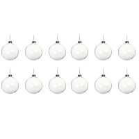 12Pcs 8cm DIY Christmas Tree Hanging Ball Transparent Acrylic Ball Clear Plastic Fillable Ball Ornament