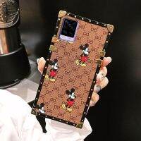 เคสลาย PU หนังหนูมิกิลายการ์ตูนน่ารัก,สำหรับ VIVO V21 / V20 Pro V20SE Desgin เคสโทรศัพท์มือถือขอบซิลิโคนโทรศัพท์ทรงสี่เหลี่ยมกันกระแทก