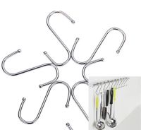 10Pcs Stainless Steel Practical Hooks S Shape Kitchen Railing S Hanger Hook Clasp Holder Hooks For Hanging Clothes Handbag Hook