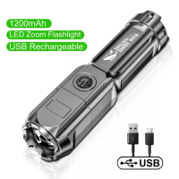 ไฟฉาย LED แบบชาร์จ USB High Lumens Ultra Bright Zoomable Waterproof Flashlight 3โหมดไฟฉายมือถือที่มีประสิทธิภาพ