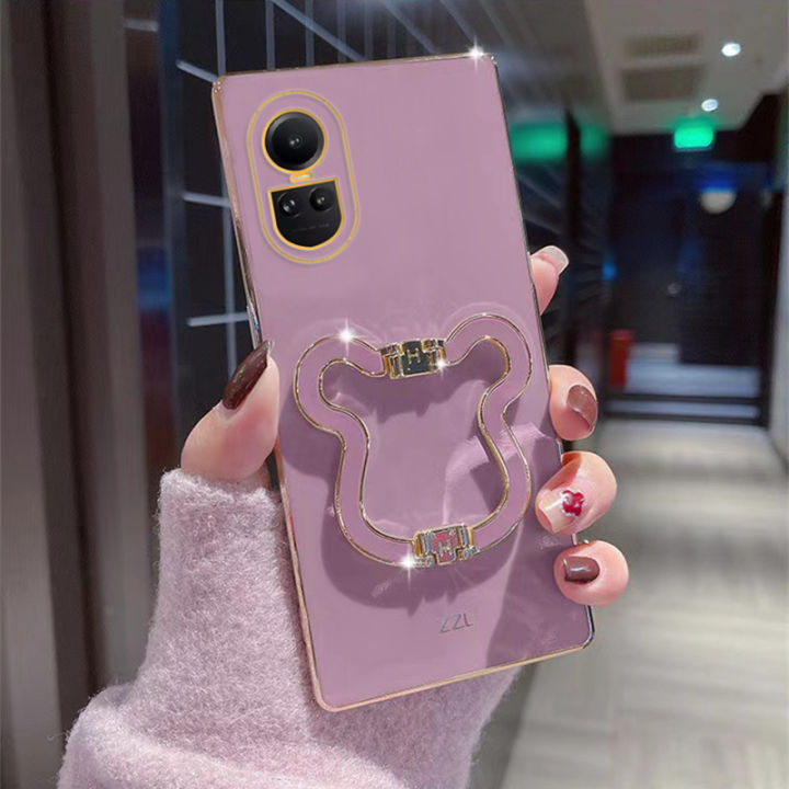 dkhorsing-เคสโทรศัพท์ชุบใหม่สำหรับ-oppo-reno-10-10-pro-10-pro-เคสซิลิโคนแบบเต็มรูปแบบ-oppo-reno-10-5g-2023ฝาหลังแบบบางกันกระแทก-oppo-reno-10pro-บวก5g-พร้อมที่ใส่หูหมีที่น่ารัก